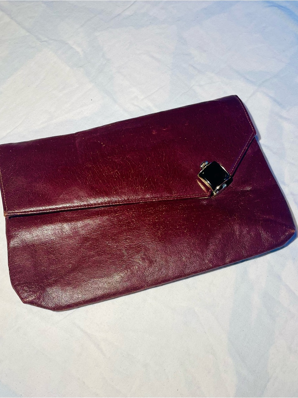 Women’s Burgundy Leather Clutch Bag